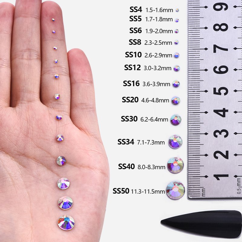 OLeeya Factory Wholesale 400 Colors Flat Back Crystals Bulk Stones Glass Flatback Non Hotfix Nail Rhinestones For Nails Art