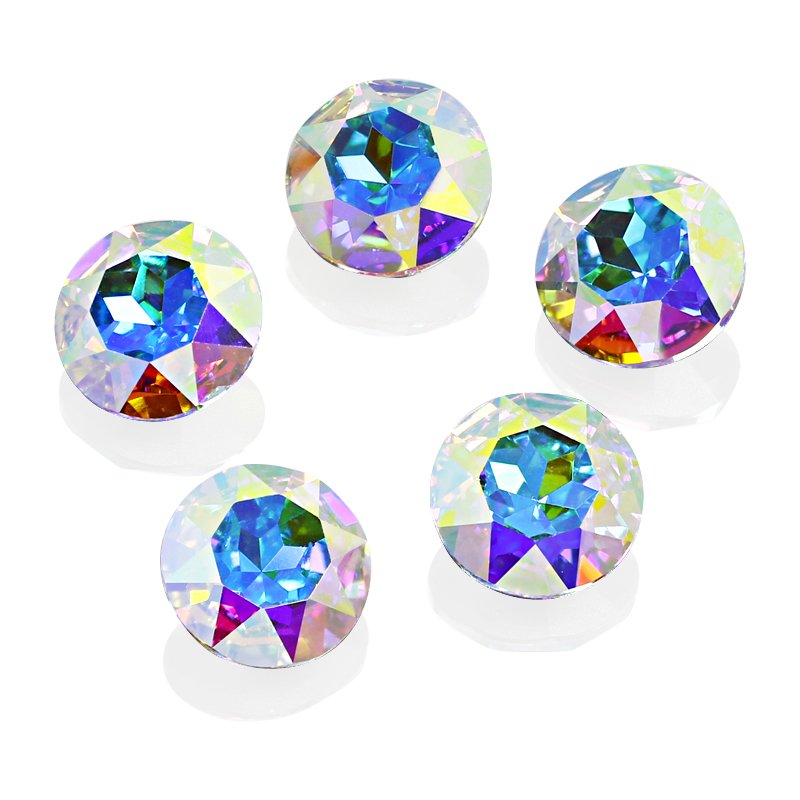 K9 Crystal Fancy Stone round shape Pointback glass Rhinestones wholesale loose crystal beads for jewelry making diy accessories