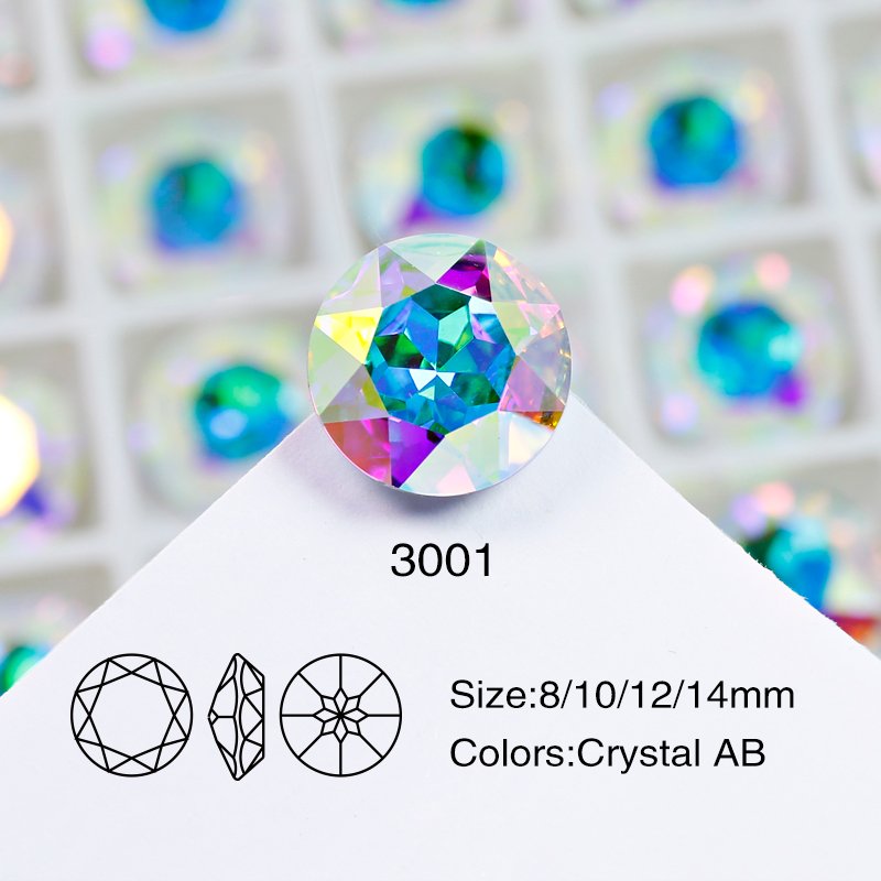K9 Crystal Fancy Stone round shape Pointback glass Rhinestones wholesale loose crystal beads for jewelry making diy accessories