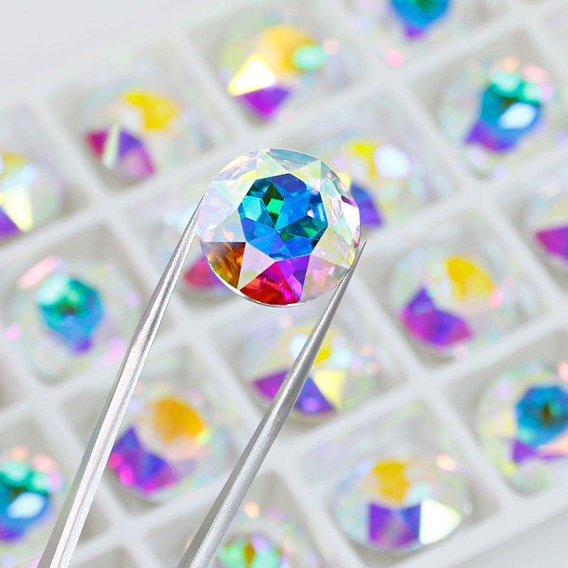 K9 Crystal Fancy Stone round shape Pointback glass Rhinestones wholesale loose crystal beads for jewelry making diy accessories