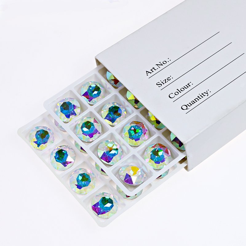 K9 Crystal Fancy Stone round shape Pointback glass Rhinestones wholesale loose crystal beads for jewelry making diy accessories