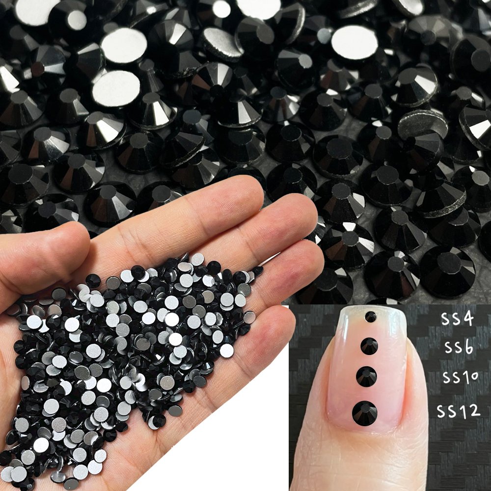 Ss6 Ss8 Ss10 Ss12 Ss16 Ss20 Ss30 Non Hotfix Strass Clear Nail Art Crystal Glass Crystal Rhinestones Stones Flatback 2 Bag