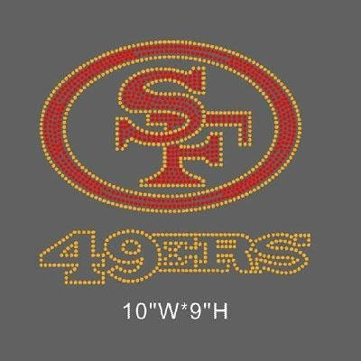 SF hotfix rhinestones design wholesale football team custom 49ers rhinestone transfer factory