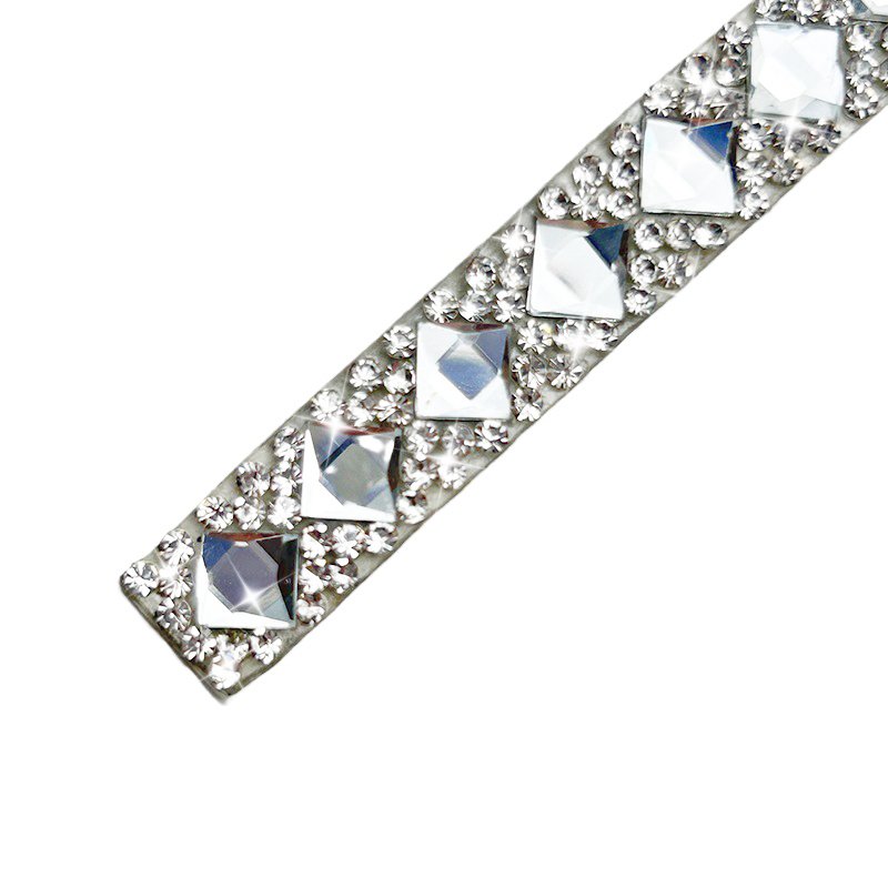 Crystal rhinestones ribbon chain trim diamond rhinestone strips shoes design
