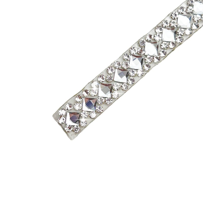 Crystal rhinestones ribbon chain trim diamond rhinestone strips shoes design