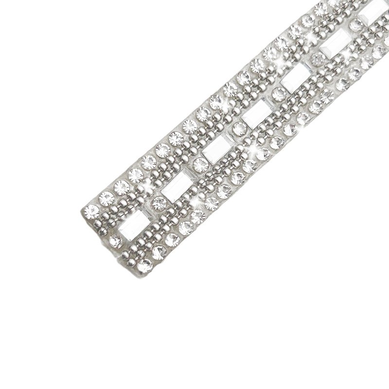 Crystal rhinestones ribbon chain trim diamond rhinestone strips shoes design