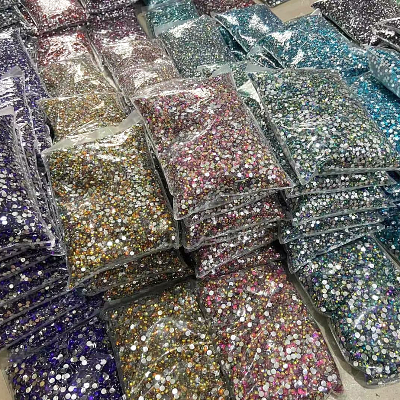Wholesale Stock Various Size &Colors 100 Gross Glass Rhinestones Flatback Bling 20000 Nail Rhinestone For Decorative Craft