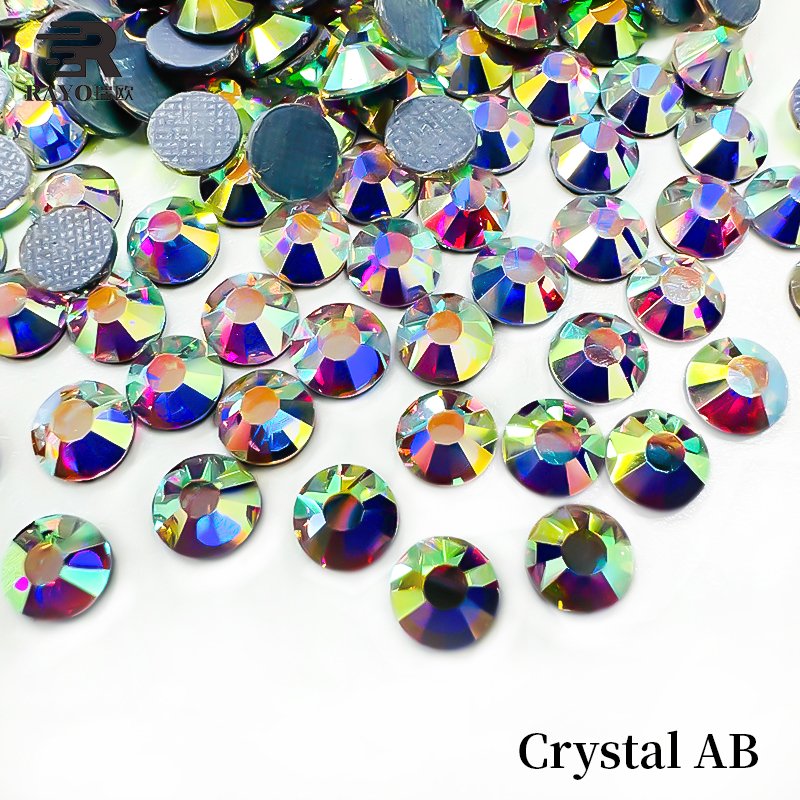 Same Cutting Facets Colorful Hot Fix Rhinestones 1.9-6.5mm Flat Back Glass for Women Shoes Embellishments