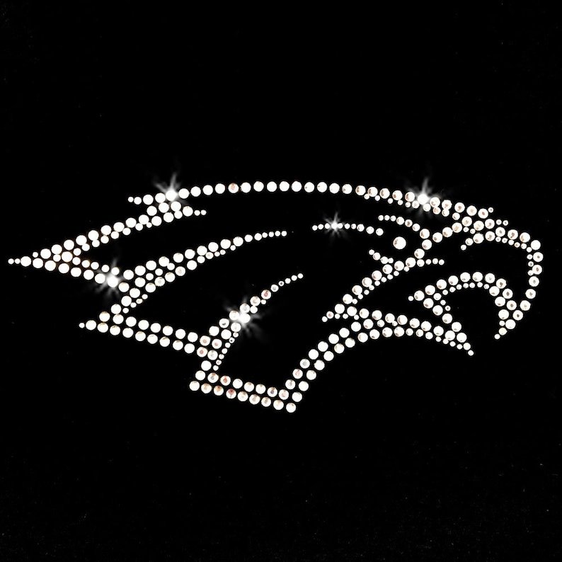 Custom Heat Press Bling Crystal Football Falcon Philadelphia Eagles Rhinestone Transfer Motif for Clothes