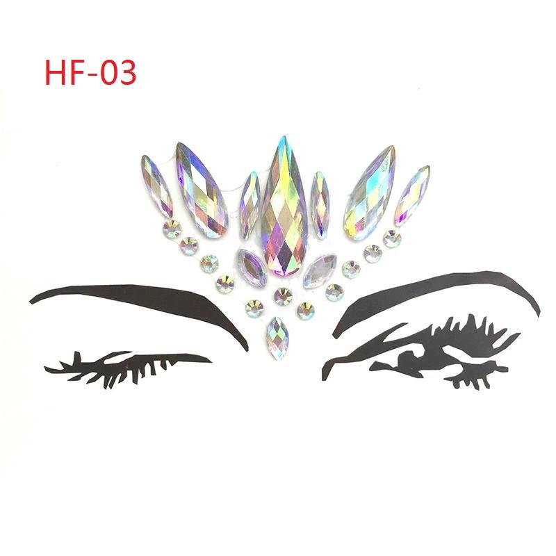 Rhinestone Stickers Body Gems Temporary Tattoo Sticker 2022 Eco-friendly Face Crystal Rohs Our Design or Customized 13*17cm