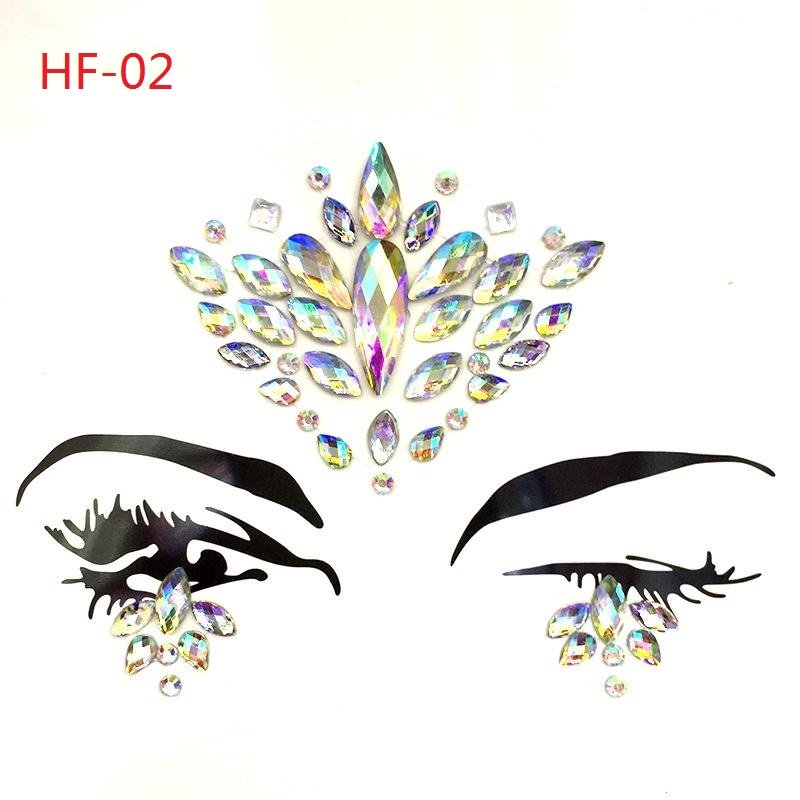 Rhinestone Stickers Body Gems Temporary Tattoo Sticker 2022 Eco-friendly Face Crystal Rohs Our Design or Customized 13*17cm