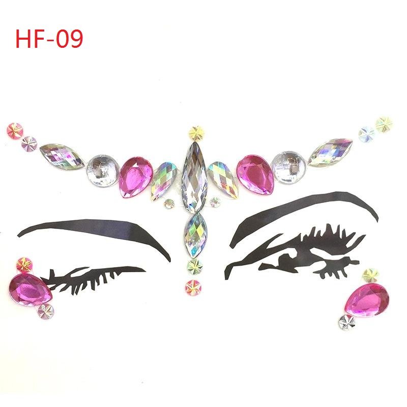 Rhinestone Stickers Body Gems Temporary Tattoo Sticker 2022 Eco-friendly Face Crystal Rohs Our Design or Customized 13*17cm