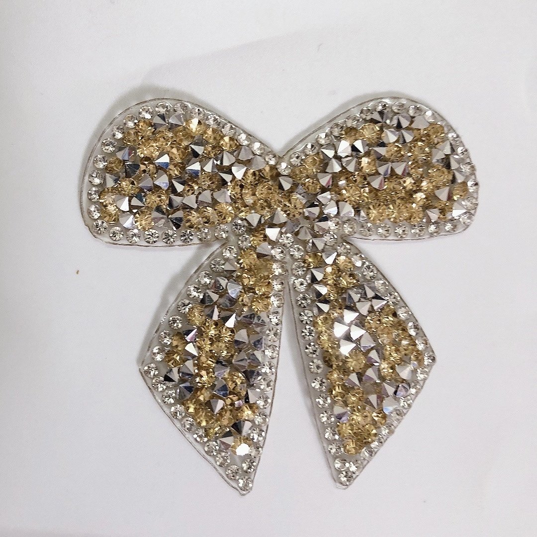Multi colors exquisite bow-knot hot-fix rhinestone applique patch embellishment LT2363