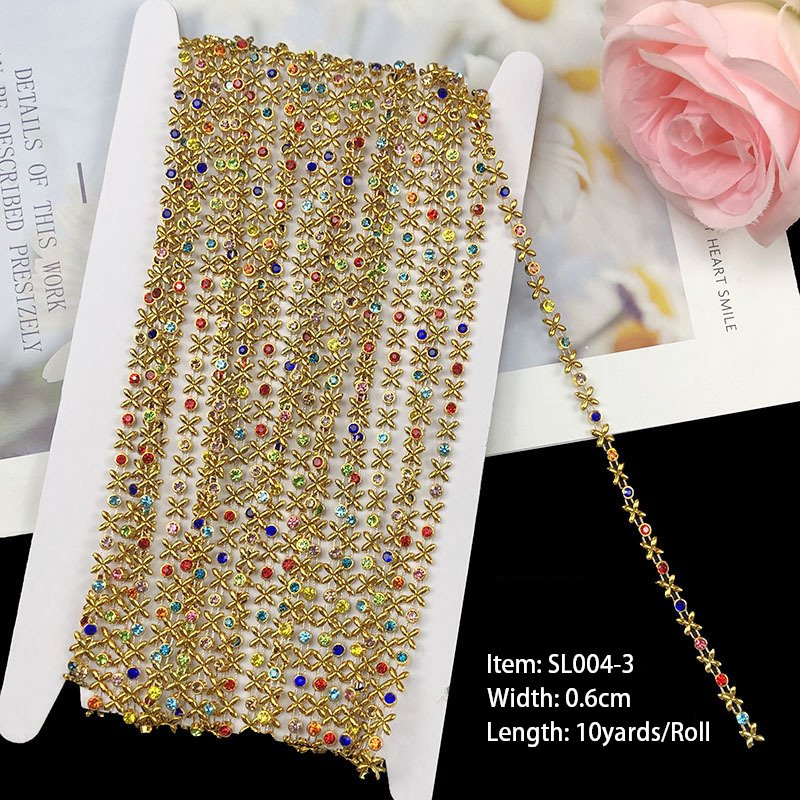 Plastic Rhinestones Trims Beaded Handmade Shiny DIY Headwear Shoes Bags Hat Decorative Acrylic Chain Lace