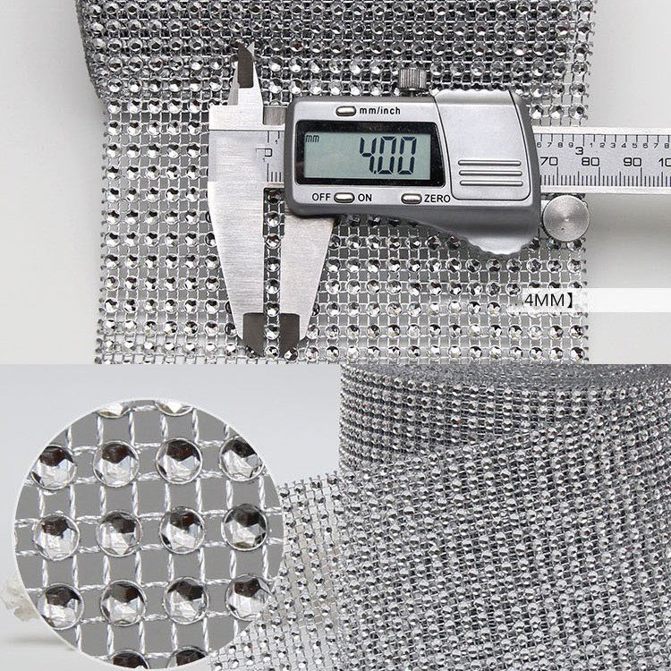Bling Lake Blue Rhinestone Diamond Mesh Ribbon Wrap 24 Row for DIY Wedding Decorations Birthday Party Supplies Arts and Crafts