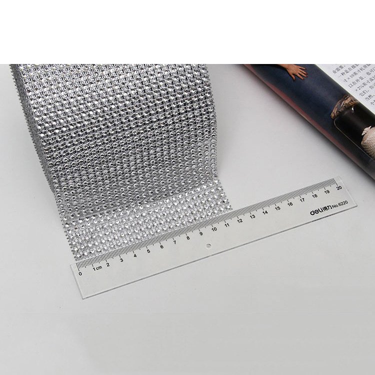 Bling Lake Blue Rhinestone Diamond Mesh Ribbon Wrap 24 Row for DIY Wedding Decorations Birthday Party Supplies Arts and Crafts
