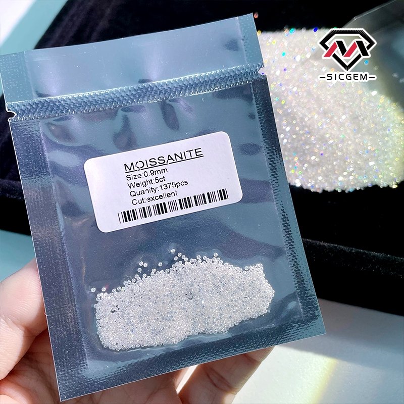 SICGEM Wholesale Synthetic GRA VVS Melee Moissanite Round Brilliant Cut Moissanite Stone Loose Gemstones Moissanite Diamond