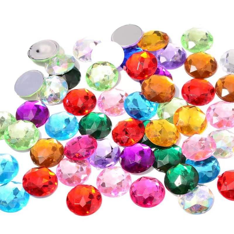 6mm-30mm Acrylic round Rhinestone Flat Back Strass Crystal Stones stone trimming