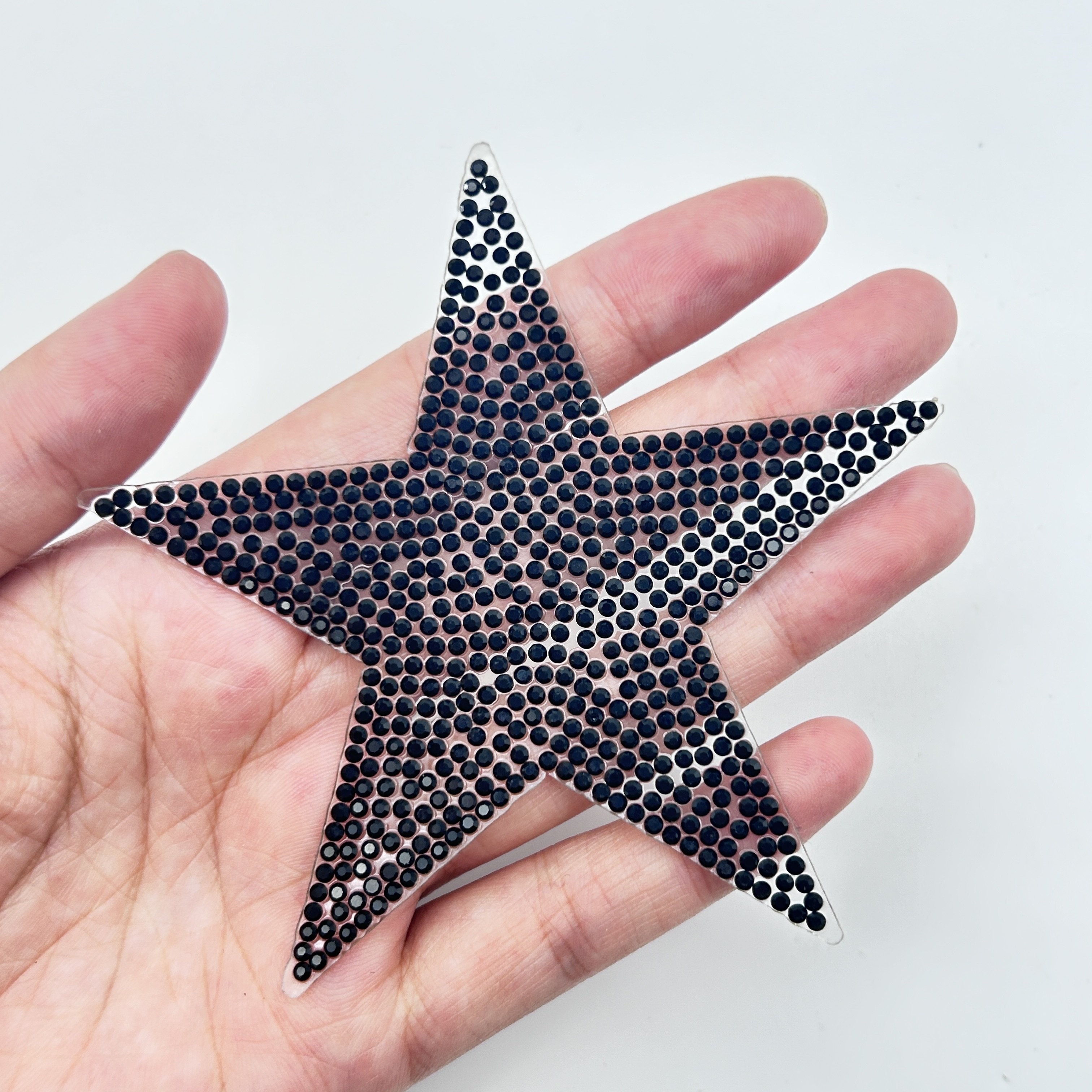 Colorful Crystal Rhinestones Star Patch Rhinestone Applique Star Iron On Patches For Jackets