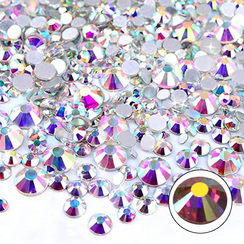 Factory outlet flat back crystal AB strass hotfix rhinestone