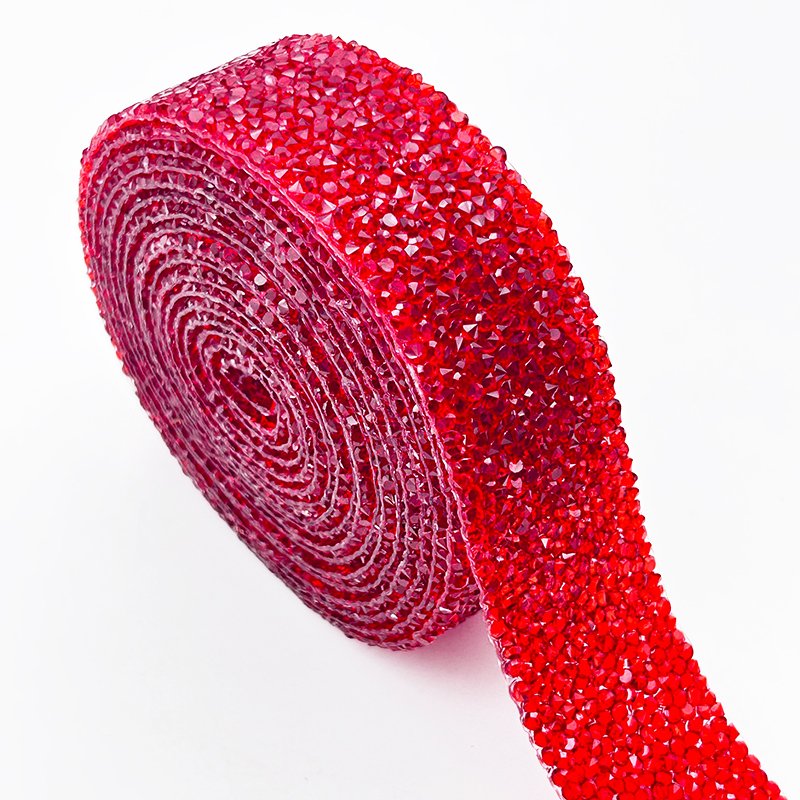 3cm Resin Rhinestone Tape Trim Hot Fix Strass Chain Banding Crystal Ribbon Strip for Wedding Dress Applique Clothing