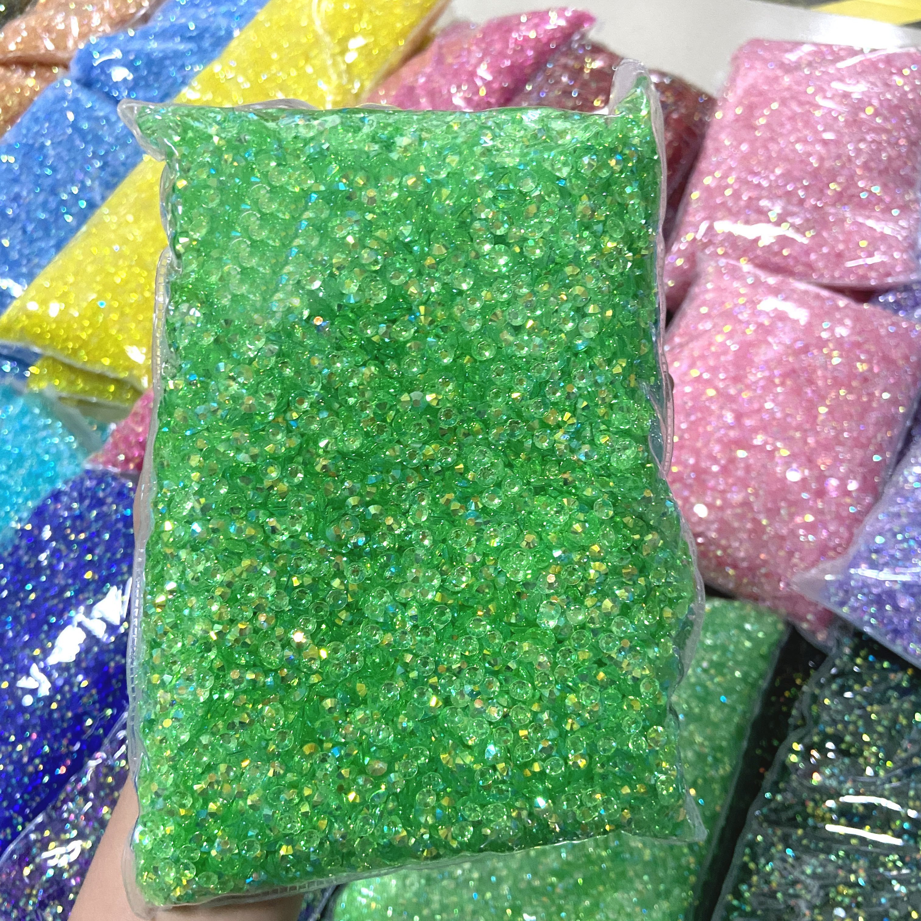 XULIN Transparent Color 2mm 3mm 4mm 5mm 6mm Transparent Bottom Jelly AB Resin Rhinestone