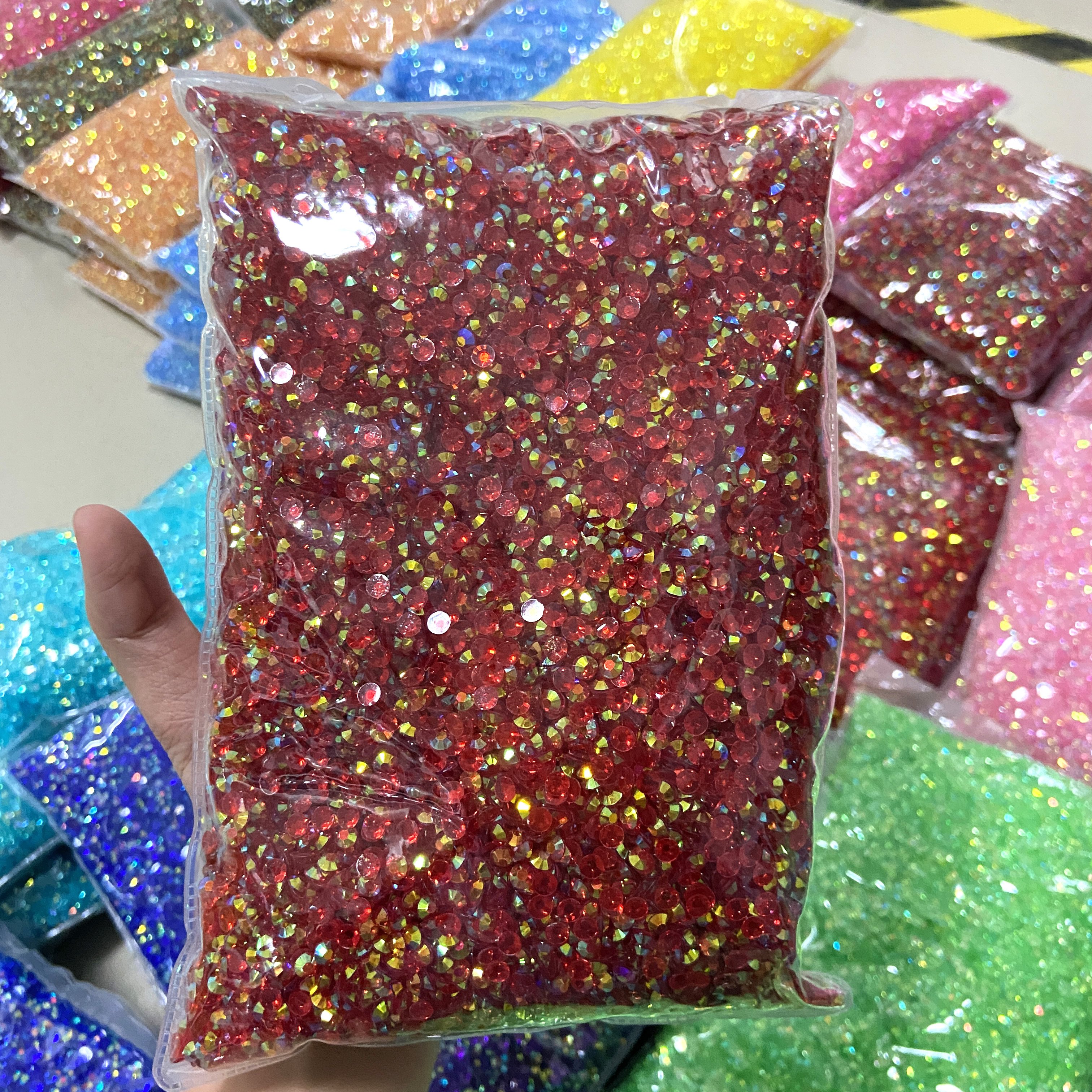 XULIN Transparent Color 2mm 3mm 4mm 5mm 6mm Transparent Bottom Jelly AB Resin Rhinestone