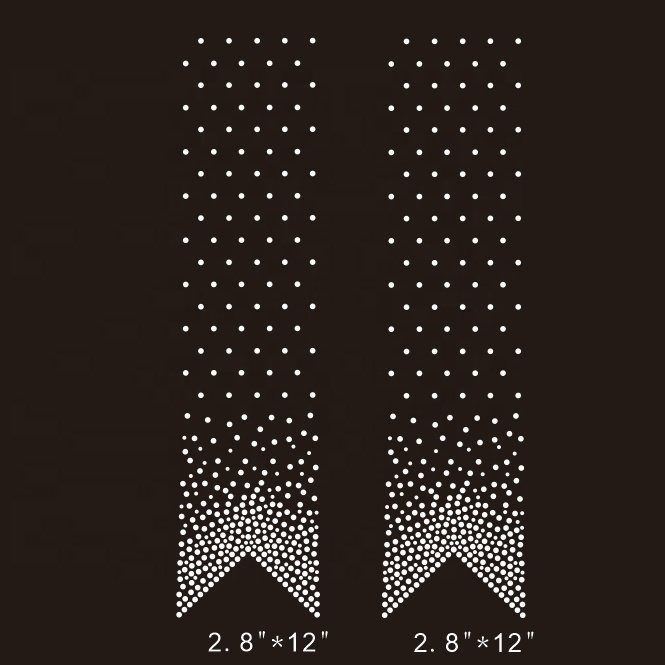 Custom Crystal AB High Quality Cheer Bow Strip Rhinestone Transfer Iron On Crystal Motif Hot Fix