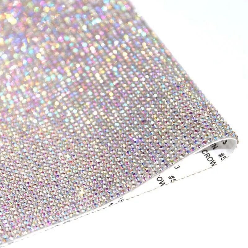Yantuo Hot Fix Crystal Rhinestone Mesh Double Side Adhesive Rhinestone Diamond Sticker Strass Mesh Sheets
