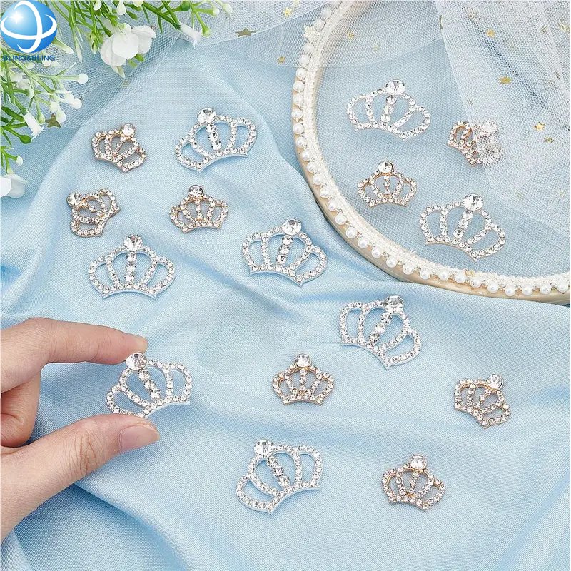 Newest DIY Jewelry Making Crystal Rhinestone FlatBack Crown Charms For Wedding Quinceanera Invitations Phone Shell Decoration