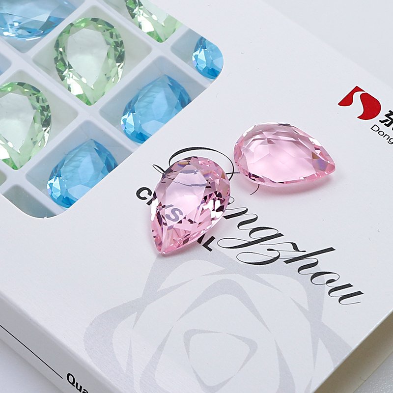 Dongzhou Transparent Waterdrop fancy stones k9 glass rhinestone Wholesale lead-free crystal beads for Jewelry diy accessories