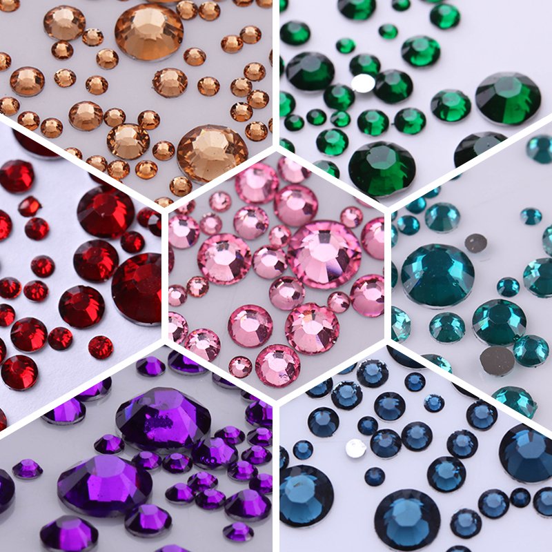 3d Crystal Flatback Nail Art Rhinestones Hot Fix Crystal Rhinestone Loose Rhinestones Mobile Phone Shell Garment Shoes Grade AAA