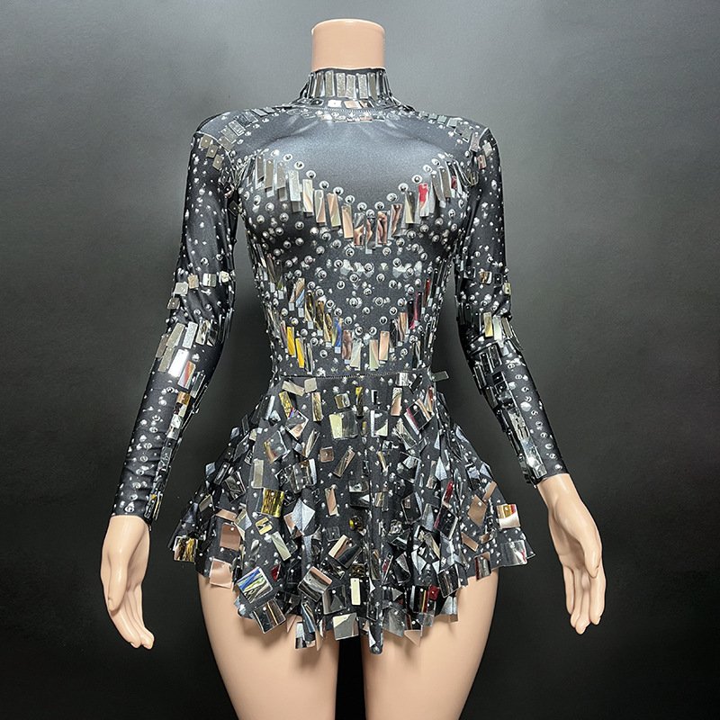 Party Dance Club Fashion High Class Elegant Slim Fit Shiny Crystal Rhinestone Sequin Sexy Fashion Lady Women's Dresses Dress