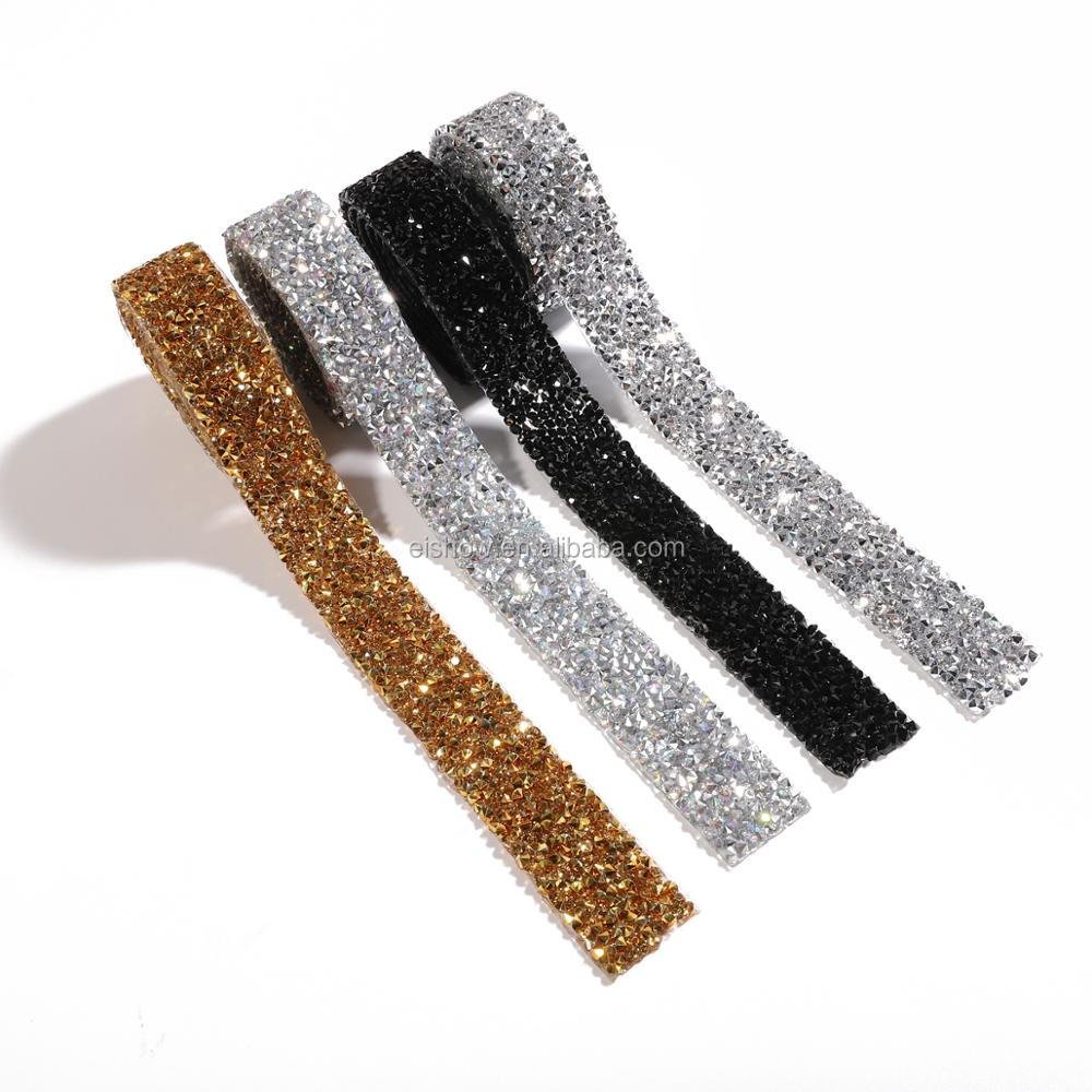 Original Factory Hot Fix 2cm Decorative Applique Diamond Band Rhinestone Lace Edge Trim For Shoes Wedding Dress Evening Dress
