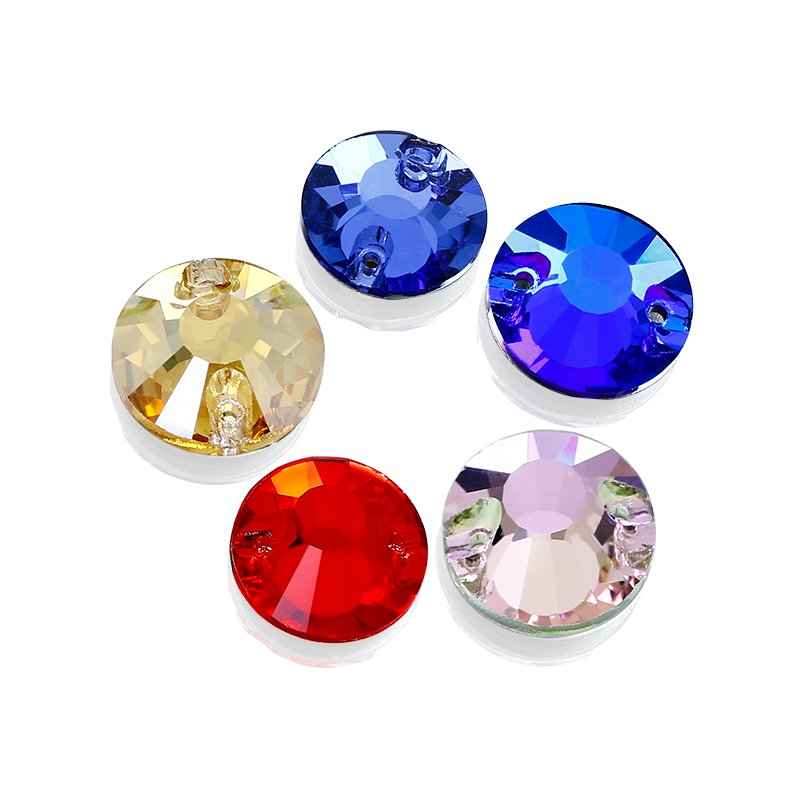 Round Sew on crystal flat back glass rhinestones wholesale lead-free crystal stone beads For garment shoes sewing accessories