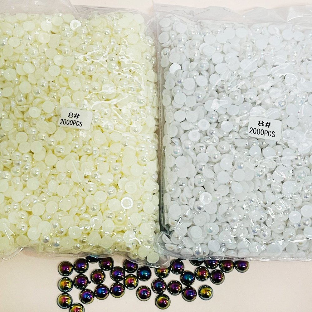 Flat-back 2-14mm AB color half face pearl Bulk Rhinestone Pearls ABS Half Pearls Fast Delivery Used for decoration