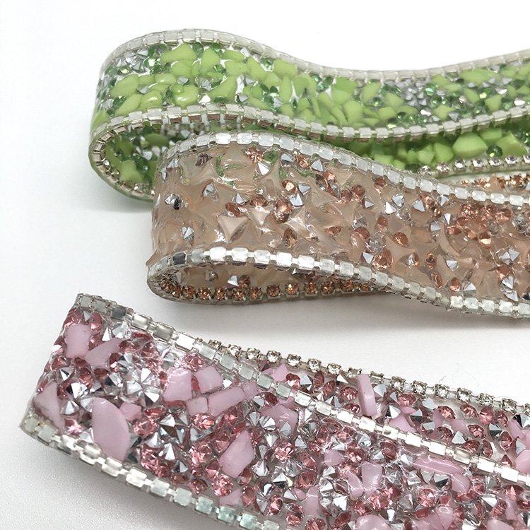 New hot sale fashion garment decoration resin crystal stone trim hot fix rhinestone trim for shoe garment etc