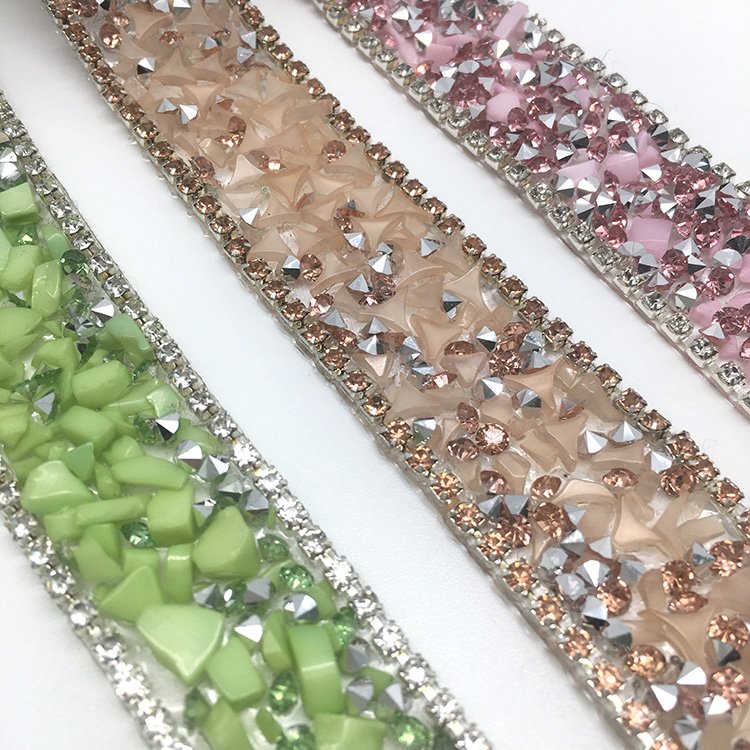 New hot sale fashion garment decoration resin crystal stone trim hot fix rhinestone trim for shoe garment etc
