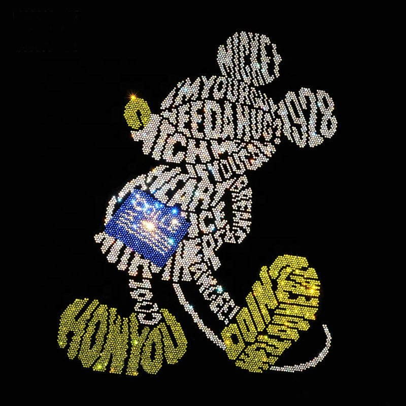Factory Direct Sale Bling Custom Design Rhinestone Iron On Rhinestone Transfer Hot Fix Motif Crystal Design For Shirt