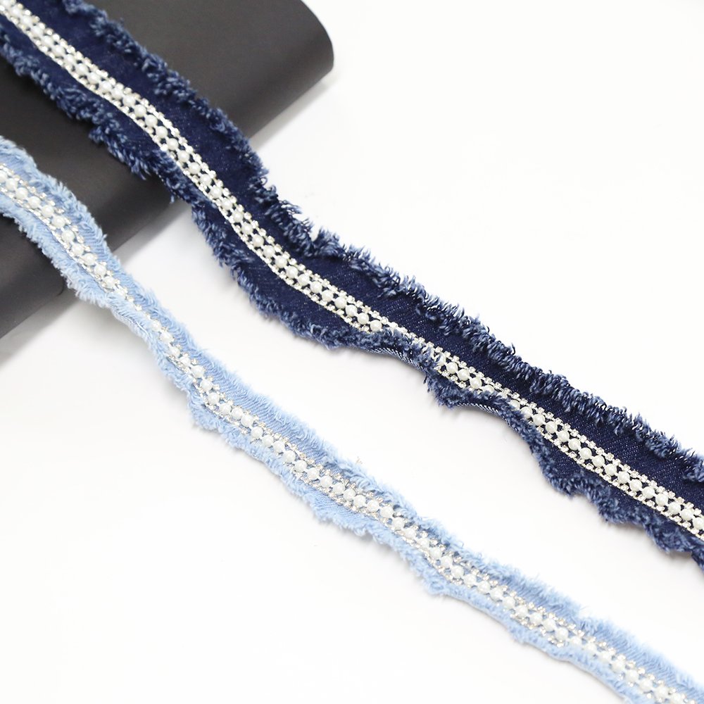 OEM Garment Accessories Demin Clothes Webbing Ribbon Handmade Crafts Bead Rhinestone Trim