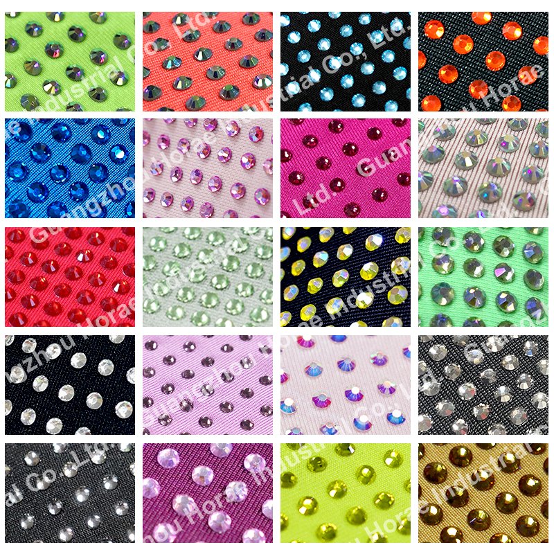 F001 sparkly crystal rhinestone fabric Soft stretch crystal tulle dress fabric