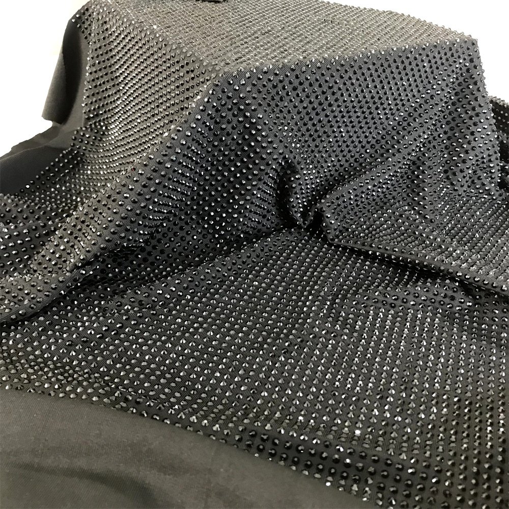 F001 sparkly crystal rhinestone fabric Soft stretch crystal tulle dress fabric