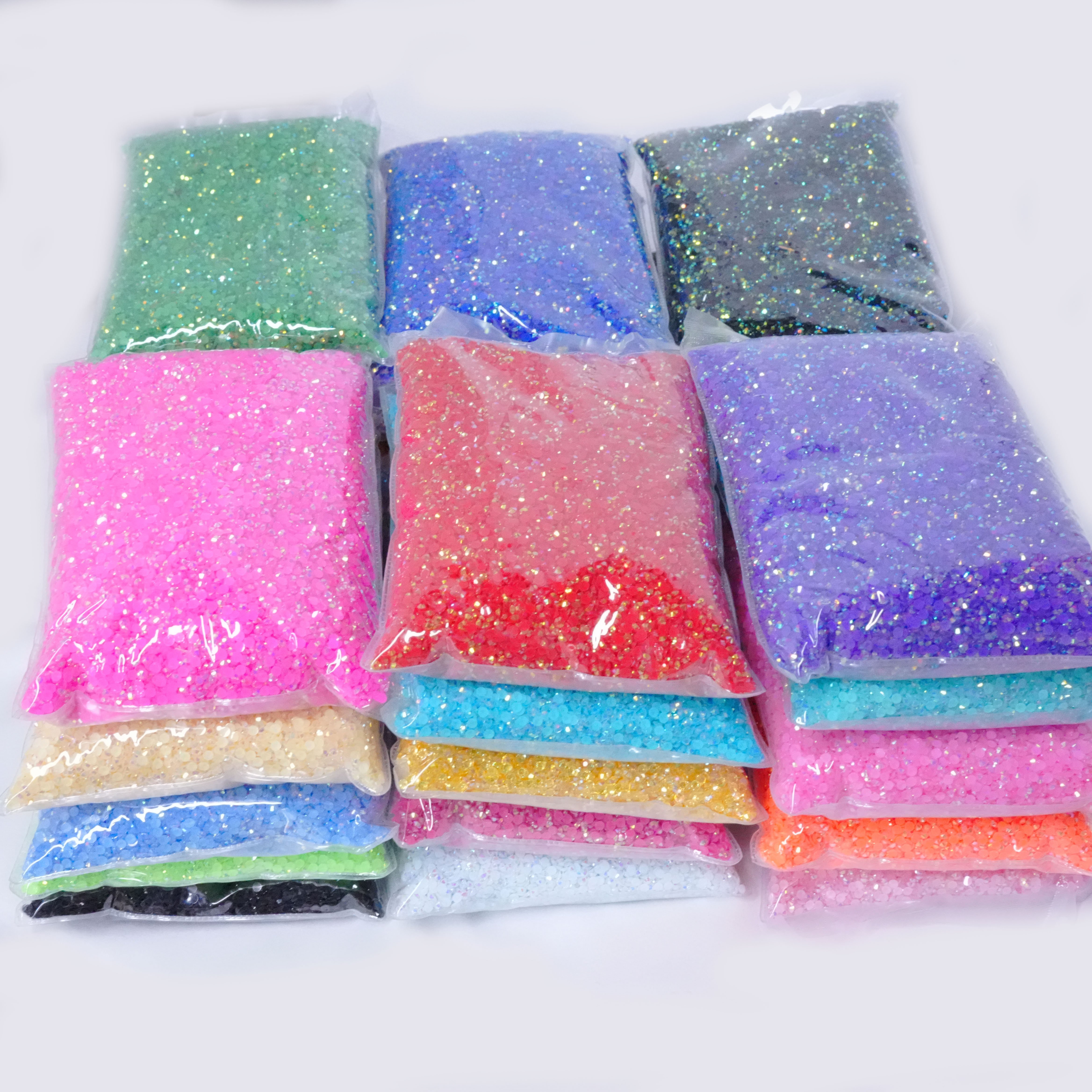 Whatstone 2mm 3mm 4mm 5mm 6mm Customized Logo Package Flat Back Round Ab Jelly Resin Rhinestone