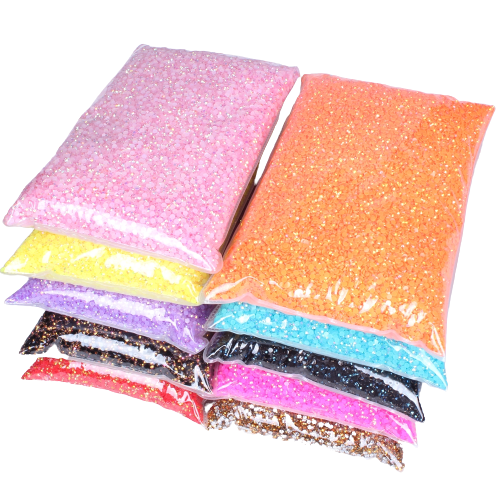 Hot Sale Jelly AB Colors 100000pcs 3mm 3D Nail Gems Flatback Round Glue On Stones Resin Rhinestones For DIY Garment Decorations