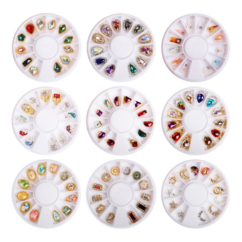 Luxur12 Pcs/Box 3D Large Crystals Diamonds Gemstones for DIY Nail Art Work Design Decoration Jewelry Nail Art Rhinestones