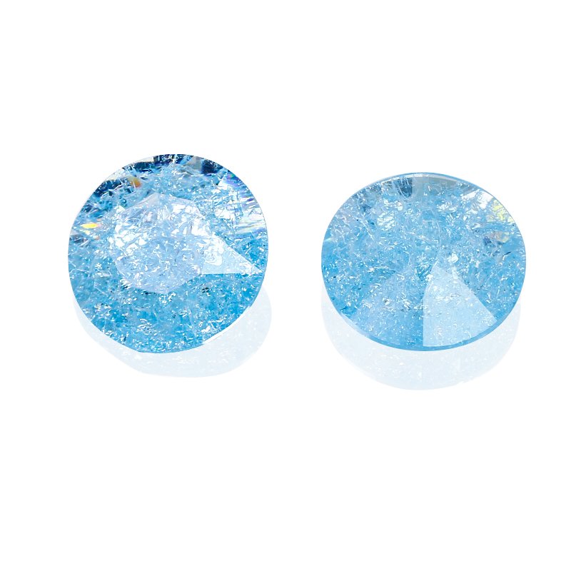 Dongzhou Crystal ice crack round shape rhinestones pointed back K9 fancy stone wholesale rhinestone crystal beads for jewelry