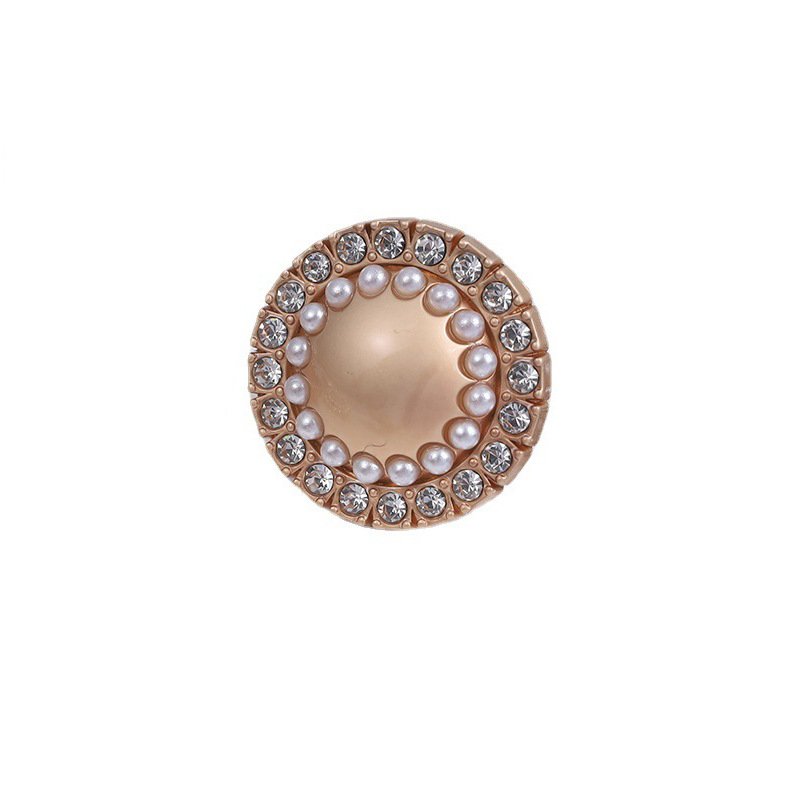 Clothes Accessories Rhinestone Golden Plastic Pearl Buttons Forpartyhing Fancy Faselegantmen Decorated Shank Crystal Metal Round