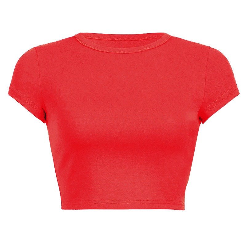 Y2K Lady Casual Short Sleeve Tshirt Plain Crop Top Cotton Custom t Shirt Blank Baby Tee For Women