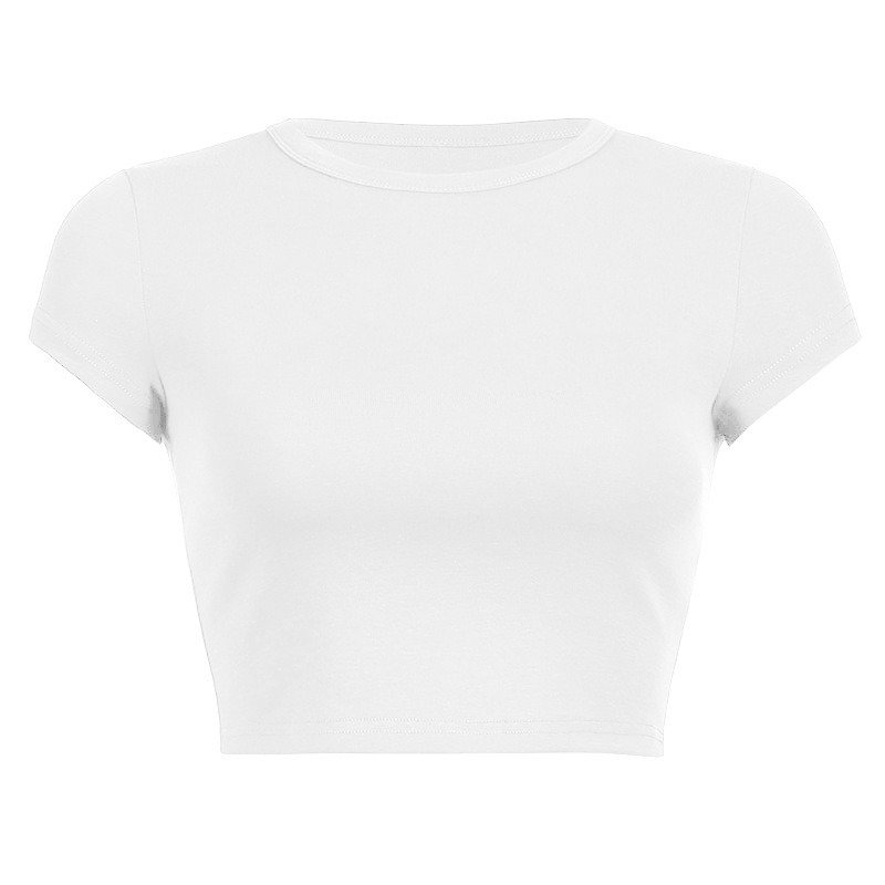 Y2K Lady Casual Short Sleeve Tshirt Plain Crop Top Cotton Custom t Shirt Blank Baby Tee For Women
