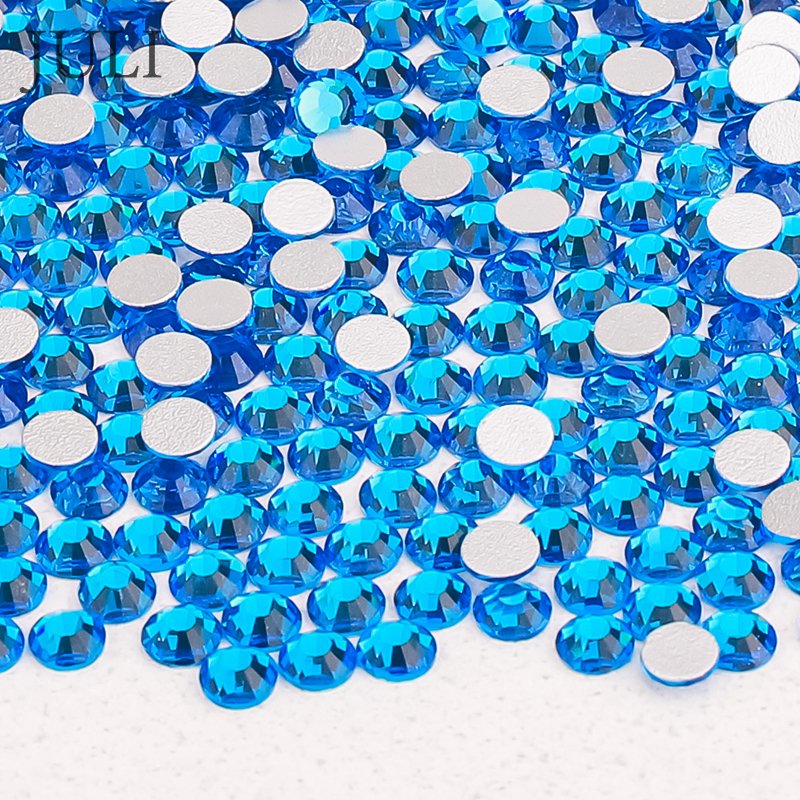 Ss6 Ss16 Ss20 Ss30 AB Round Crystal Stones Non Hot Fix Diamond Glass Flat Back Rhinestone For Crafts